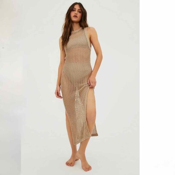 Beach Riot Holly Dress Crochet Knit Cover-Up Women’s Small Swim Open Back - Picture 1 of 7